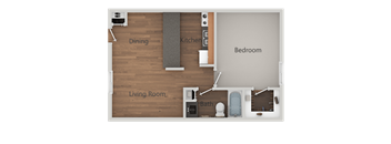 1 Bed 1 Bath Floor Plan at Sands Apartments, Mesa, Arizona