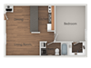 1 Bed 1 Bath Floor Plan 1 Bed 1 Bath Floor Plan at Sands Apartments, Mesa, Arizona