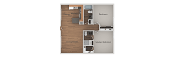 2 bedroom 2 bath Floor Plan at Sands Apartments, Mesa, 85213