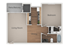 One Bed One Bath Floor Plan One Bed One Bath Floor Plan at Cimarron Place Apartments, Tucson, AZ