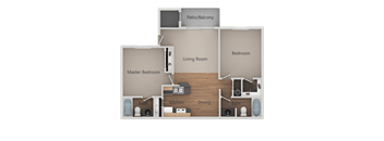 Two Bed Two Bath Floor Plan at Cimarron Place Apartments, Tucson, 85712