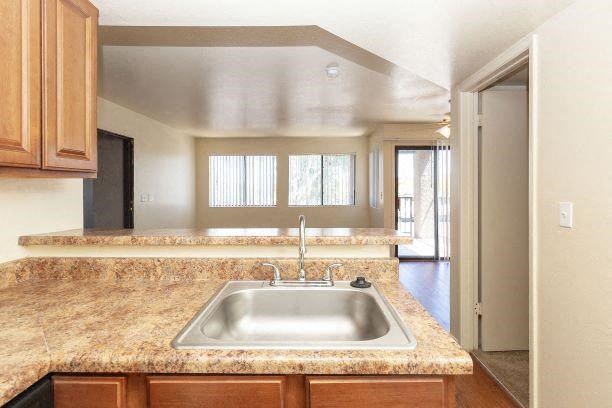 Stainless Steel Sink with Countertop Kitchen at Rio Seco Apartments, Tucson, AZ, 85746