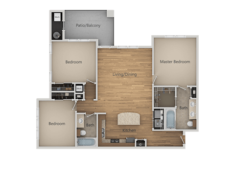C1 3Bed_2Bath at Avena Apartments, Thornton