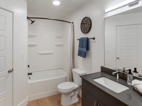 Bright Bathroom at Maye House Apartments