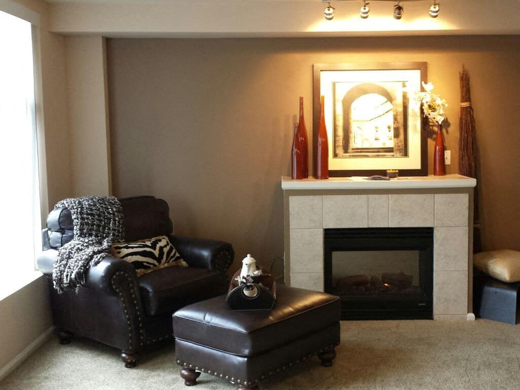 living area with fireplace at Metropolitan Collection Apartments, Renton, 98057
