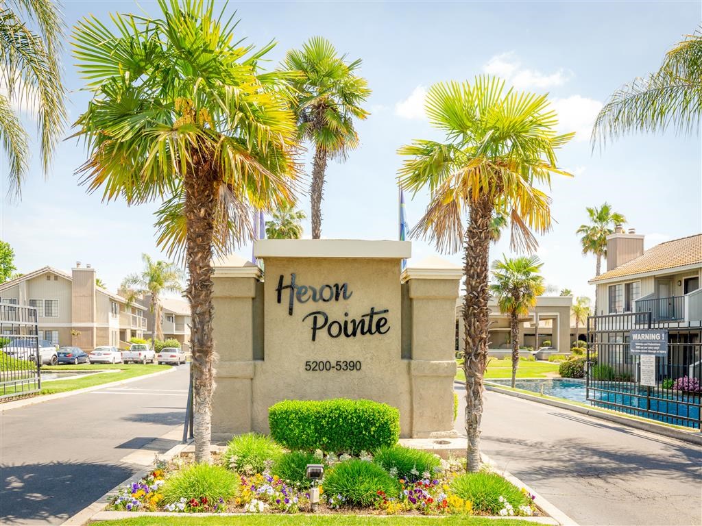 Welcoming Property Signage at Heron Pointe Apartments & Townhomes, Fresno, CA, 93711