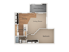 1 Bed 1 Bath Floor Plan 1 Bed 1 Bath Floor Plan at Aspen Park Apartments, Sacramento, CA, 95823