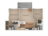 2 bedroom 2 bath Floor Plan 2 bedroom 2 bath Floor Plan at Aspen Park Apartments, California