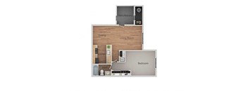 1 Bed 1 Bath Floor Plan at Bent Tree Apartments, California