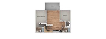 2 bedroom 2 bath Floor Plan at Bent Tree Apartments, Sacramento, CA, 95842