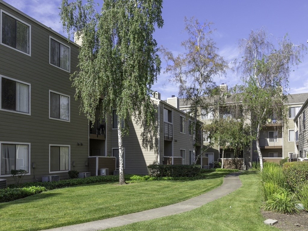 California Place Walkway through Apartments
