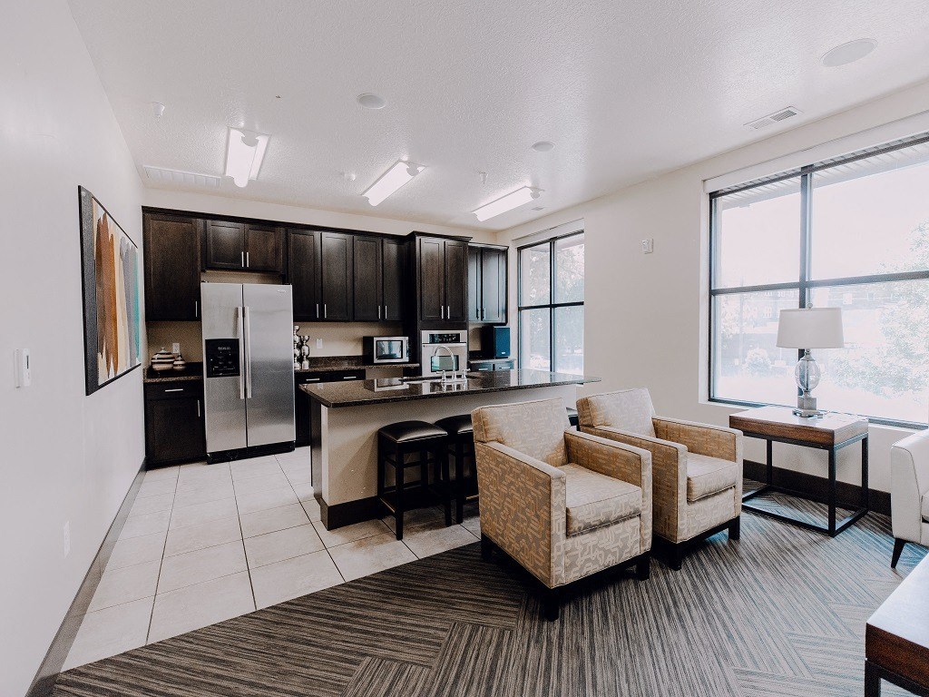 Clubhouse Kitchen at Providence Place Apartments, Salt Lake City
