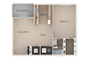 1 Bed 1 Bath Floor Plan 1 Bed 1 Bath Floor Plan at Crossroads Apartments, Utah, 84119