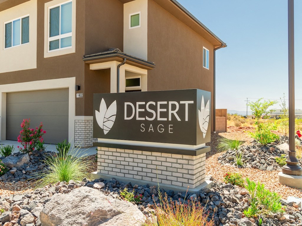 Entry Sign at Desert Sage Townhomes Hurricane, UT 84737