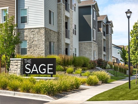 Entrance Sign to The Sage Apartments & Townhomes