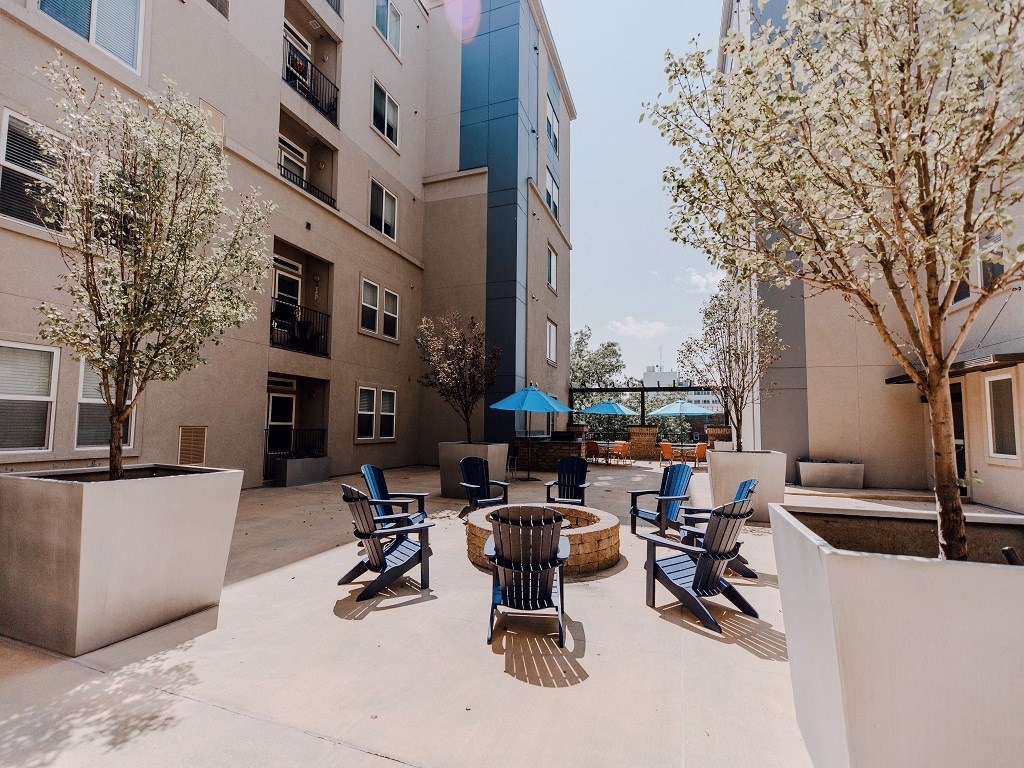Outdoor Firepit with Lounge Chairs at Providence Place Apartments, Salt Lake City, UT