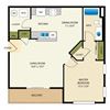 1 Bed 1 Bath Floor Plan 1 Bed 1 Bath Floor Plan at Florentine Villas Apartments, Midvale, UT