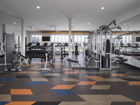 Free Weights in the Gym at Parc View Apartments and Townhomes Midvale, UT 84047