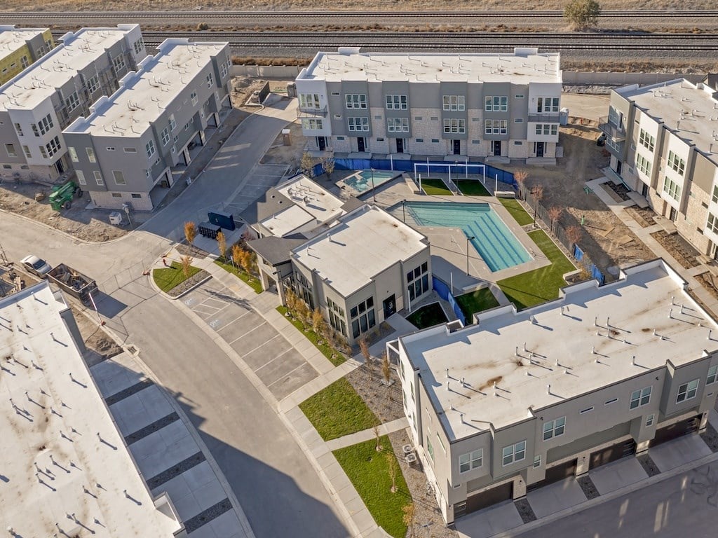 Aerial View of The Austin Townhomes, Draper, UT 84020