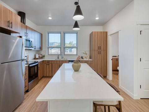 Island in Kitchen at The Amber