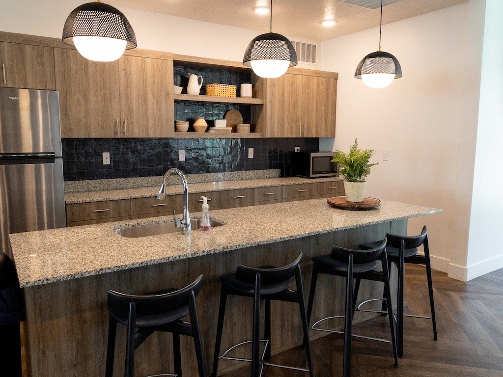 Kitchen in Clubhouse at Ridge View Apartments