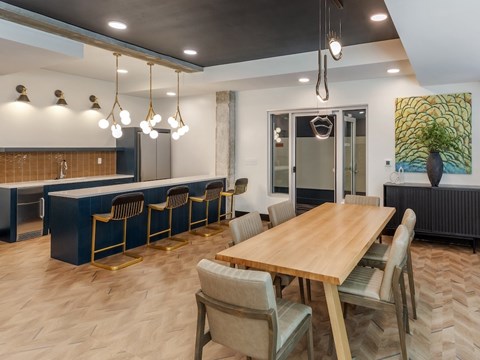 Kitchen in Clubhouse at Maye House Apartments