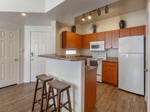 Kitchen with Island at Canyon Ridge