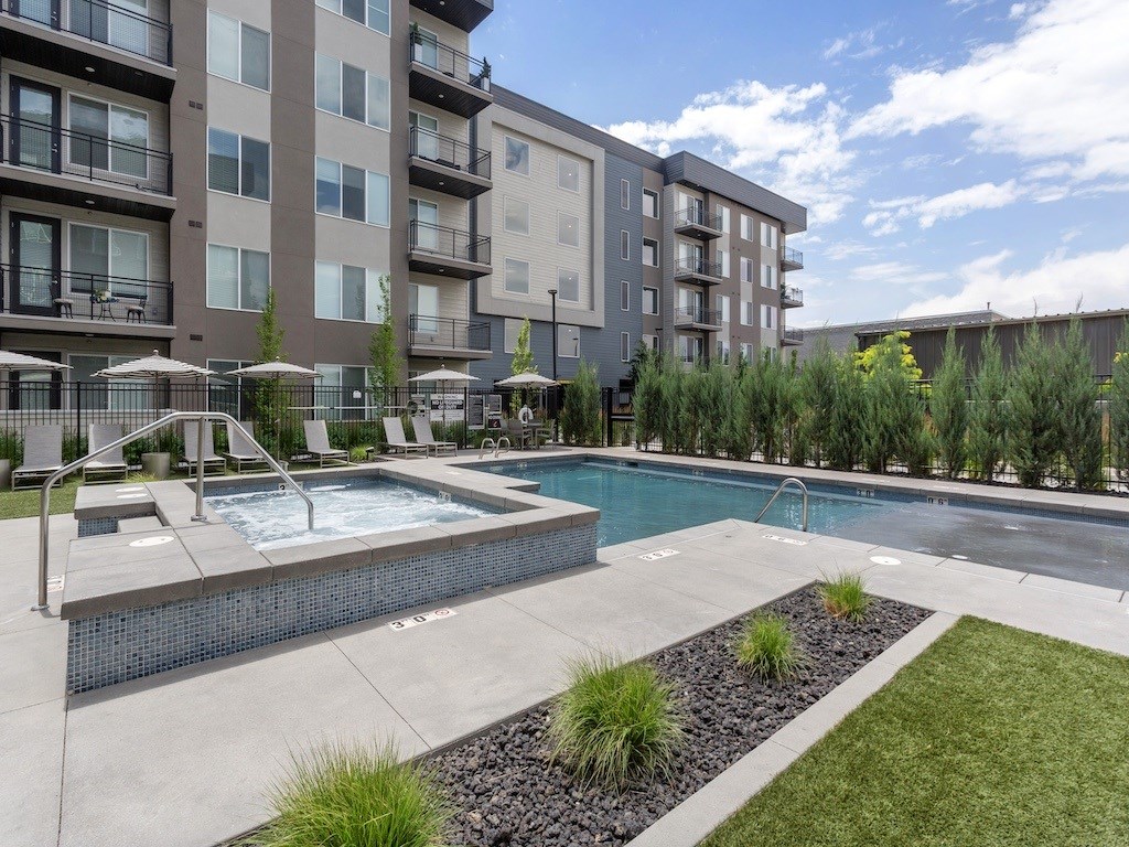 Landscaping Around Pool at City Lofts Apartments