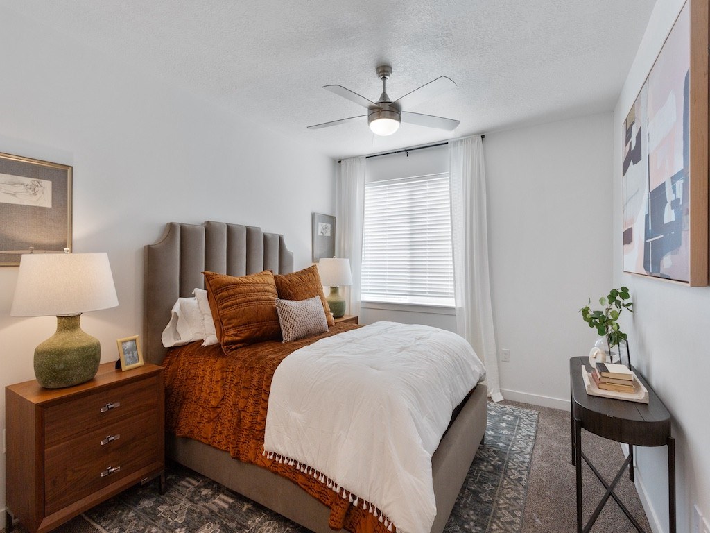 Large Bedroom with Comfy Bedding at The Veridian