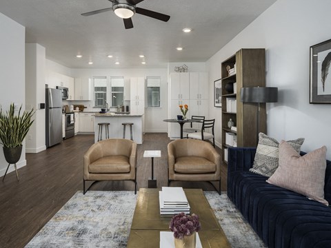 Open Concept Living, Dining and Kitchen at Parc View Apartments and Townhomes Midvale, UT 84047