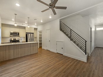 Open Concept Living with Ceiling Fan Open Concept Living with Ceiling Fan at Desert Sage Townhomes, Utah - Photo Gallery 4