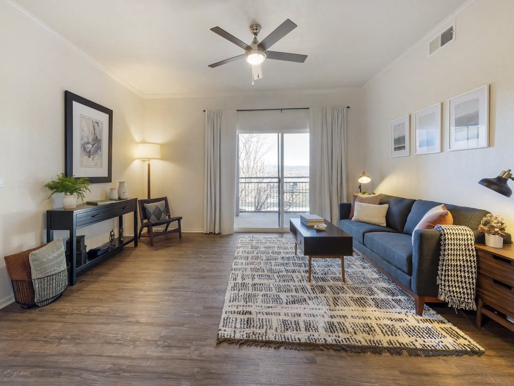 Front View of Kitchen into Living Room at Echo Ridge