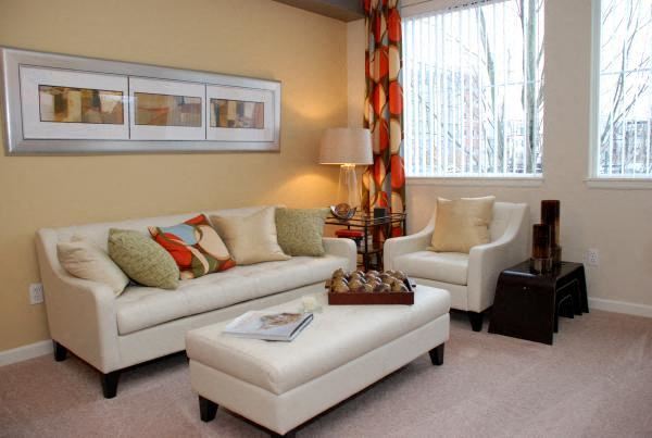 Living room with Large Windows Living room with Large Windows at Revo 225 Apartments, Renton, WA - Photo Gallery