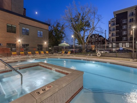 Maye House at Dusk Side View of Pool