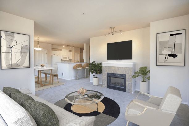 Firepit area at Metropolitan Place Apartments, Washington, 98057