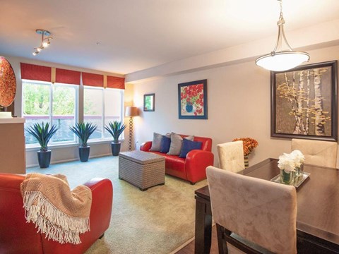 Modern Living Room at Metropolitan Collection Apartments, Renton