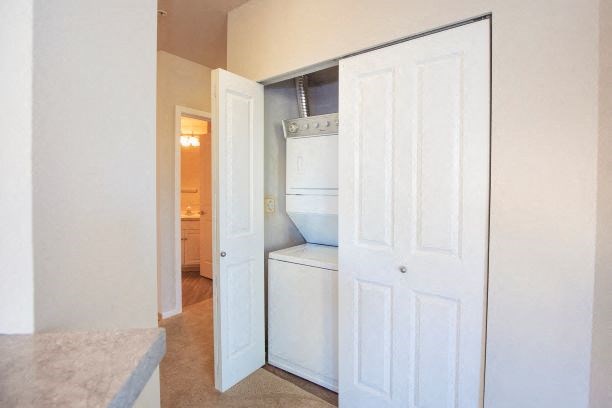 Tower Washer And Dryer In Unit at Metropolitan Place Apartments, Renton, WA