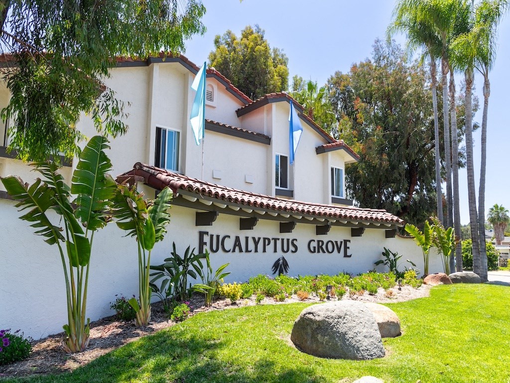 Monument Sign at Eucalyptus Grove Apartments California