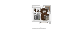 1X1 B Floorplan at Orchard Park Apartments, Idaho