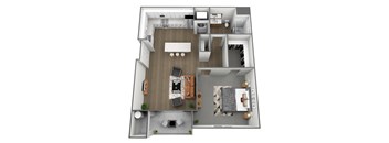 1 Bed 1 Bath Floor Plan at Parc Ridge Apartments, Riverton City, UT, 84096