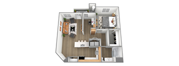 1 x 1 with Den Floor Plan at Parc Ridge Apartments, Riverton City, UT