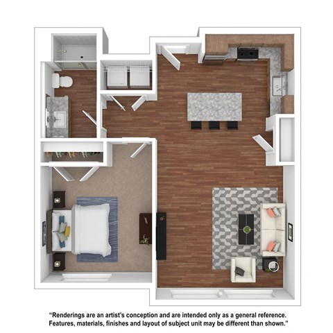 Residences at Homestead 1Bed Floorplan