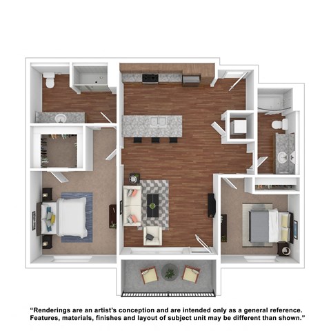 Residences at Homestead 2 Bed Floorplan
