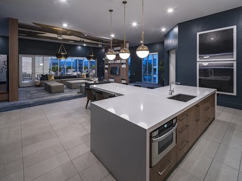 Kitchen in Resident Clubhouse at Parc View Apartments and Townhomes Midvale, UT 84047