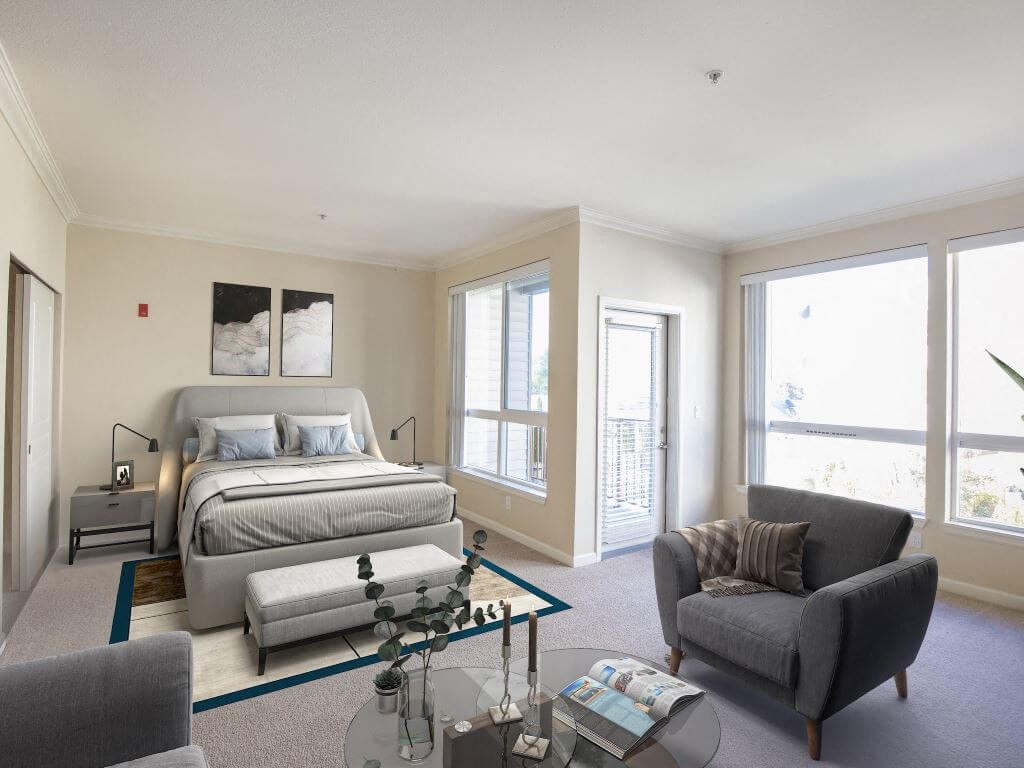 Studio Sleeping Alcove With Fireplace at Metropolitan Collection Apartments, Renton, 98057