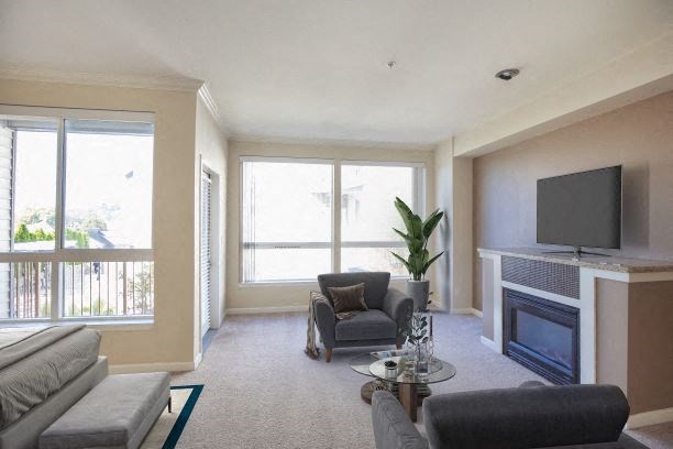 Studio Apartment Living Space at Revo 225 Apartments, Washington