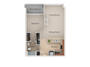 1 Bedroom 1 Bath Floor Plan 1 Bedroom 1 Bath Floor Plan at Revo 225 Apartments, Renton, 98057