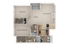 2 Bed 2 Bath Floor Plan 2 Bed 2 Bath Floor Plan at Revo 225 Apartments, Renton, Washington