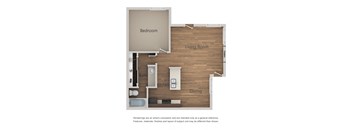 1 Bedroom 1 Bathroom Floor Plan at River Oaks Apartments & Townhomes, California