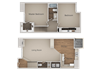 2 Bedroom 1 Bath Floor Plan 2 Bedroom 1 Bath Floor Plan at River Oaks Apartments & Townhomes, Hanford